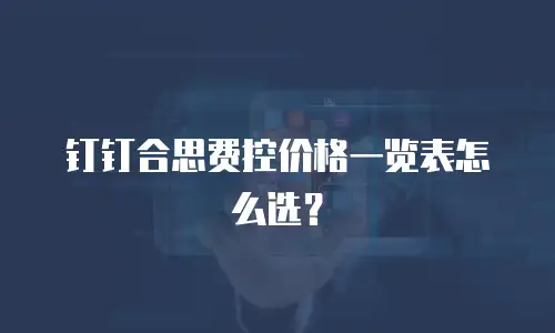 钉钉合思费控价格一览表怎么选？