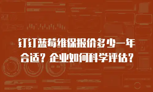 钉钉蓝莓维保报价多少一年合适？企业如何科学评估？