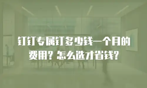 钉钉专属钉多少钱一个月的费用？怎么选才省钱？