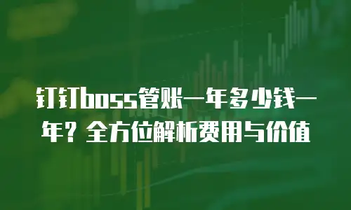 钉钉boss管账一年多少钱一年？全方位解析费用与价值
