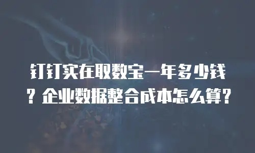 钉钉实在取数宝一年多少钱？企业数据整合成本怎么算？