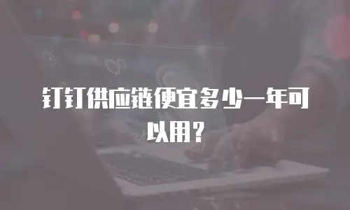 钉钉供应链便宜多少一年可以用？