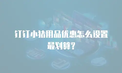 钉钉小猪用品优惠怎么设置最划算？