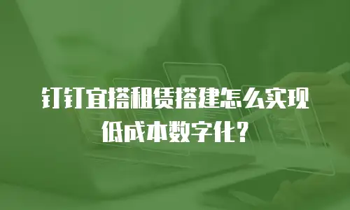 钉钉宜搭租赁搭建怎么实现低成本数字化？