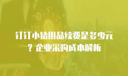 钉钉小猪用品续费是多少元？企业采购成本解析