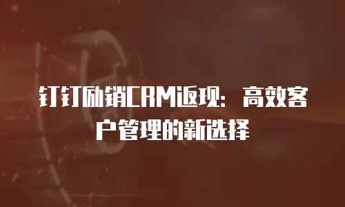 钉钉励销CRM返现：高效客户管理的新选择