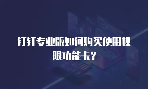 钉钉专业版如何购买使用权限功能卡？