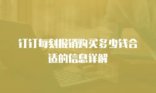 钉钉每刻报销购买多少钱合适的信息详解