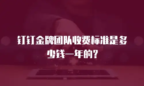 钉钉金牌团队收费标准是多少钱一年的？