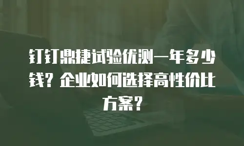 钉钉鼎捷试验优测一年多少钱？企业如何选择高性价比方案？