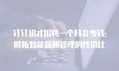 钉钉识才招聘一个月多少钱：解析智能薪酬管理的性价比