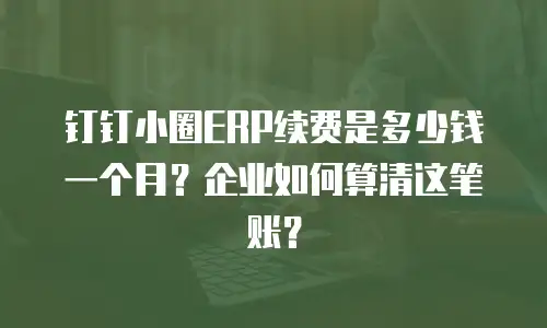 钉钉小圈ERP续费是多少钱一个月？企业如何算清这笔账？