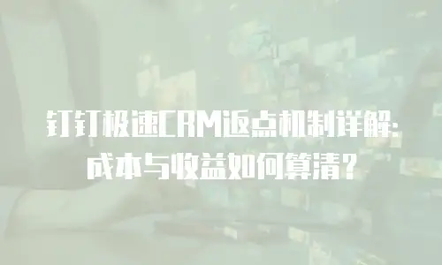 钉钉极速CRM返点机制详解：成本与收益如何算清？