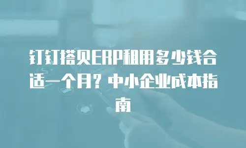 钉钉搭贝ERP租用多少钱合适一个月？中小企业成本指南