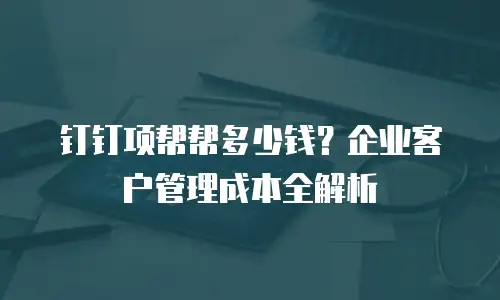 钉钉项帮帮多少钱？企业客户管理成本全解析