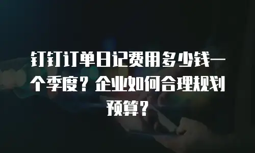 钉钉订单日记费用多少钱一个季度？企业如何合理规划预算？