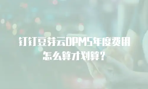 钉钉豆芽云DPMS年度费用怎么算才划算？