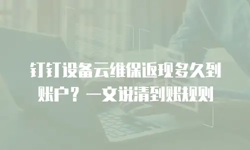 钉钉设备云维保返现多久到账户？一文说清到账规则