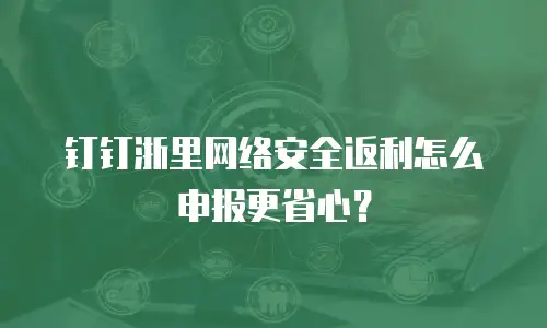 钉钉浙里网络安全返利怎么申报更省心？