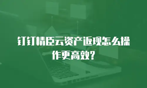 钉钉精臣云资产返现怎么操作更高效？