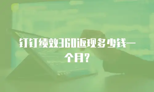 钉钉绩效360返现多少钱一个月？