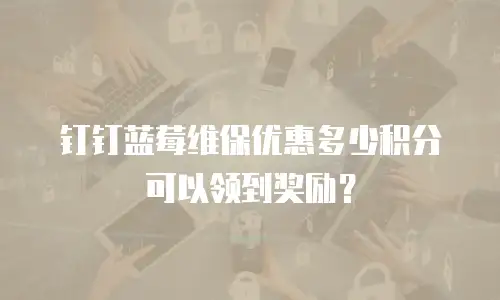 钉钉蓝莓维保优惠多少积分可以领到奖励？