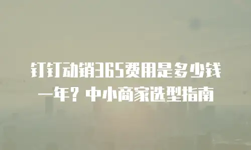 钉钉动销365费用是多少钱一年？中小商家选型指南