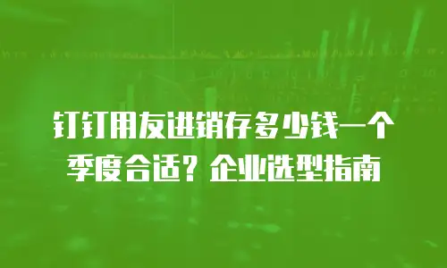钉钉用友进销存多少钱一个季度合适？企业选型指南