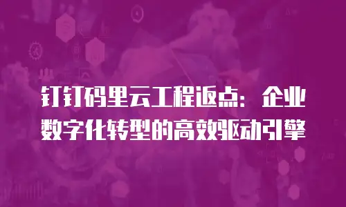 钉钉码里云工程返点：企业数字化转型的高效驱动引擎