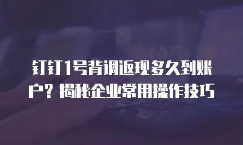 钉钉1号背调返现多久到账户？揭秘企业常用操作技巧