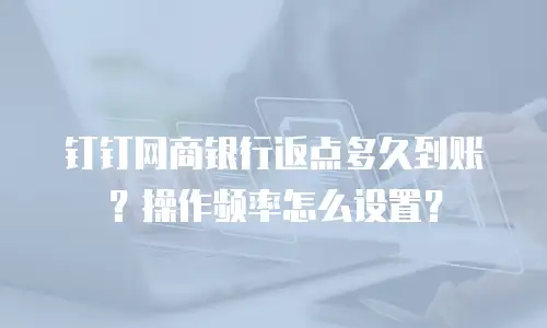 钉钉网商银行返点多久到账？操作频率怎么设置？