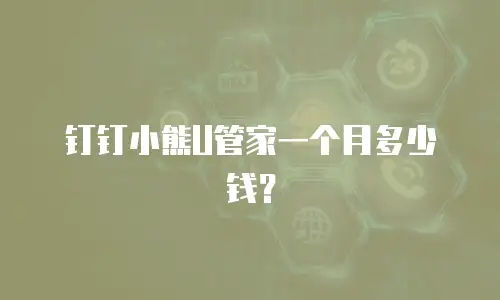 钉钉小熊U管家一个月多少钱？
