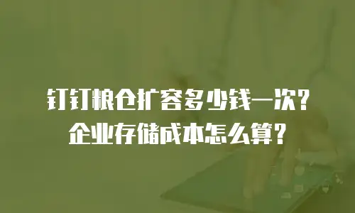 钉钉粮仓扩容多少钱一次？企业存储成本怎么算？