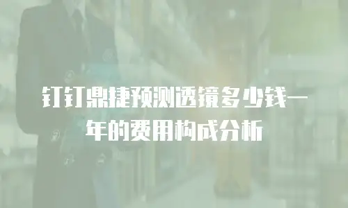 钉钉鼎捷预测透镜多少钱一年的费用构成分析