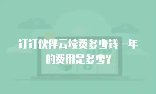 钉钉伙伴云续费多少钱一年的费用是多少？