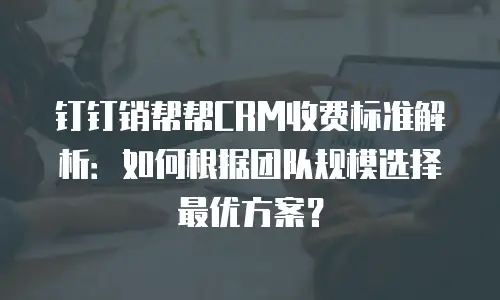 钉钉销帮帮CRM收费标准解析：如何根据团队规模选择最优方案？
