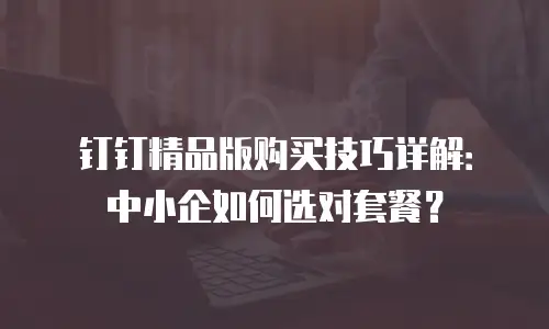 钉钉精品版购买技巧详解：中小企如何选对套餐？