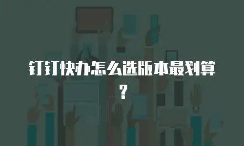 钉钉快办怎么选版本最划算？
