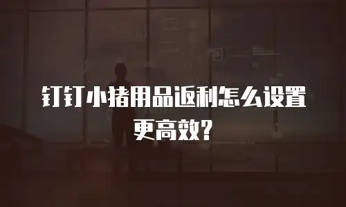 钉钉小猪用品返利怎么设置更高效？