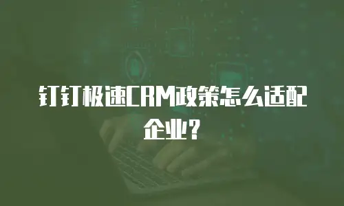 钉钉极速CRM政策怎么适配企业？