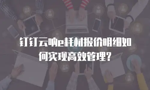 钉钉云呐e耗材报价明细如何实现高效管理？