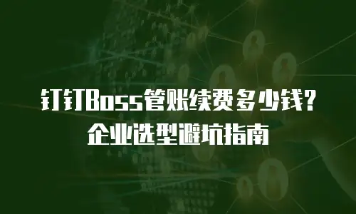 钉钉Boss管账续费多少钱？企业选型避坑指南