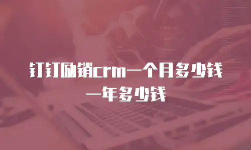 钉钉励销crm一个月多少钱一年多少钱