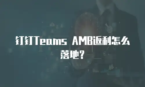 钉钉Teams AMB返利怎么落地？