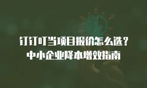 钉钉叮当项目报价怎么选？中小企业降本增效指南