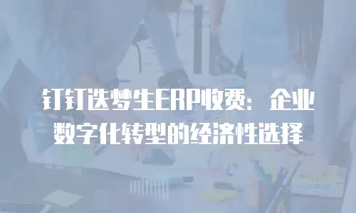 钉钉迭梦生ERP收费：企业数字化转型的经济性选择
