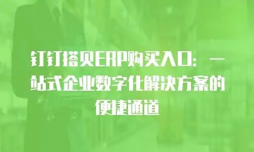 钉钉搭贝ERP购买入口：一站式企业数字化解决方案的便捷通道