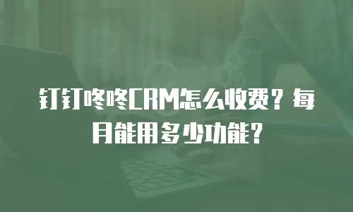 钉钉咚咚CRM怎么收费？每月能用多少功能？