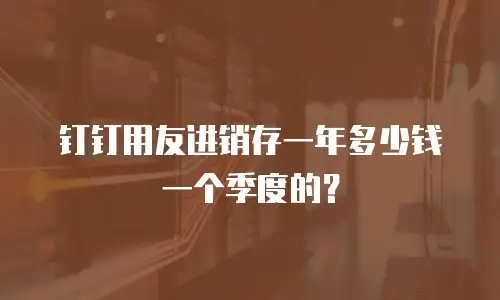 钉钉用友进销存一年多少钱一个季度的？