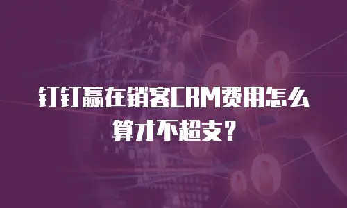 钉钉赢在销客CRM费用怎么算才不超支？